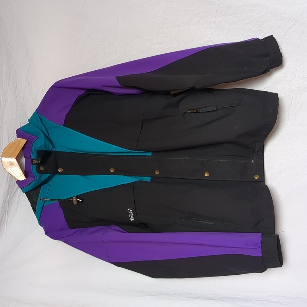 Far West jacket vintage purple color blocked men's small